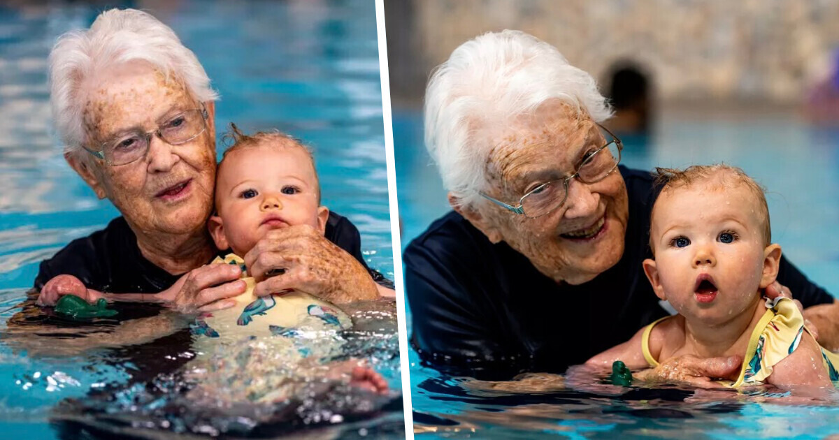La historia de la mujer que a sus 102 años sigue enseñando a nadar a bebés La historia de la mujer que a sus 102 años sigue enseñando a nadar a bebés