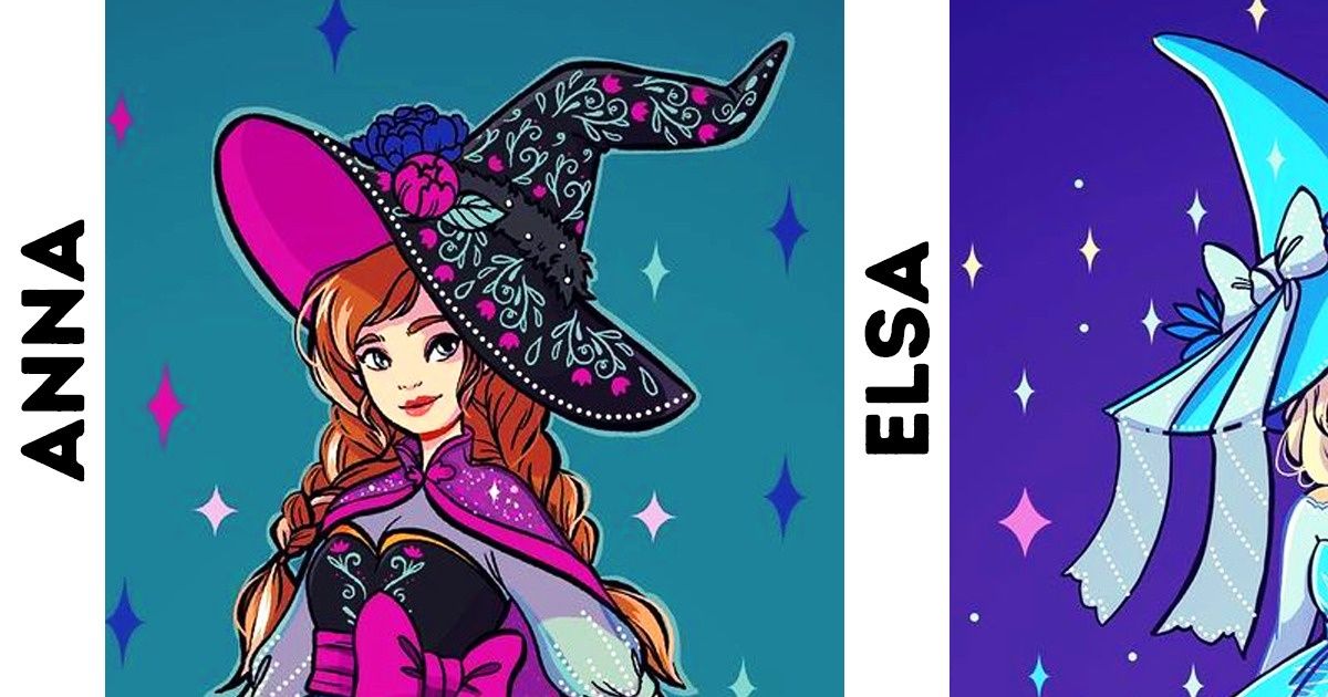Artista alemana transforma a 16 princesas de Disney en unas brujitas adorables