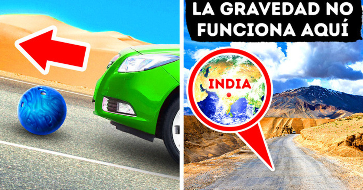 Lugar inusual en la India donde los autos ruedan hacia arriba por una colina Lugar inusual en la India donde los autos ruedan hacia arriba por una colina