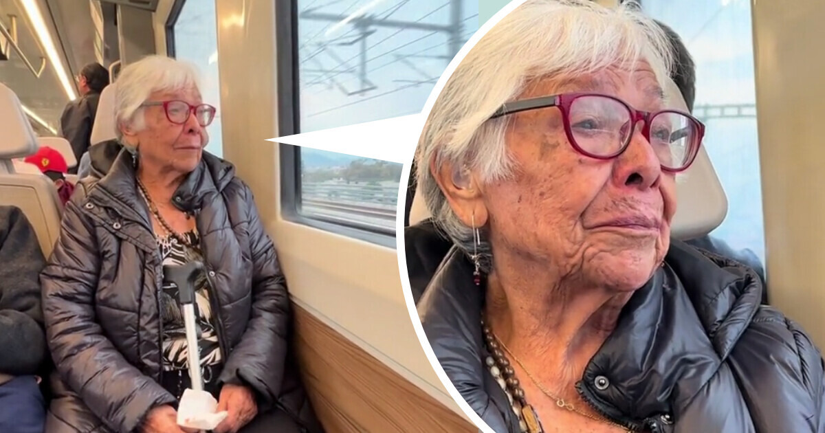 Abuelita mexicana llora por poder viajar otra vez en tren después de 50 años