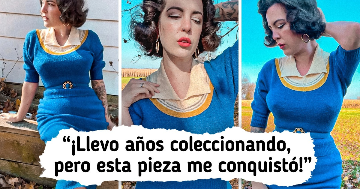 24 Amantes del vintage compraron en tiendas de segunda mano atuendos de otra época