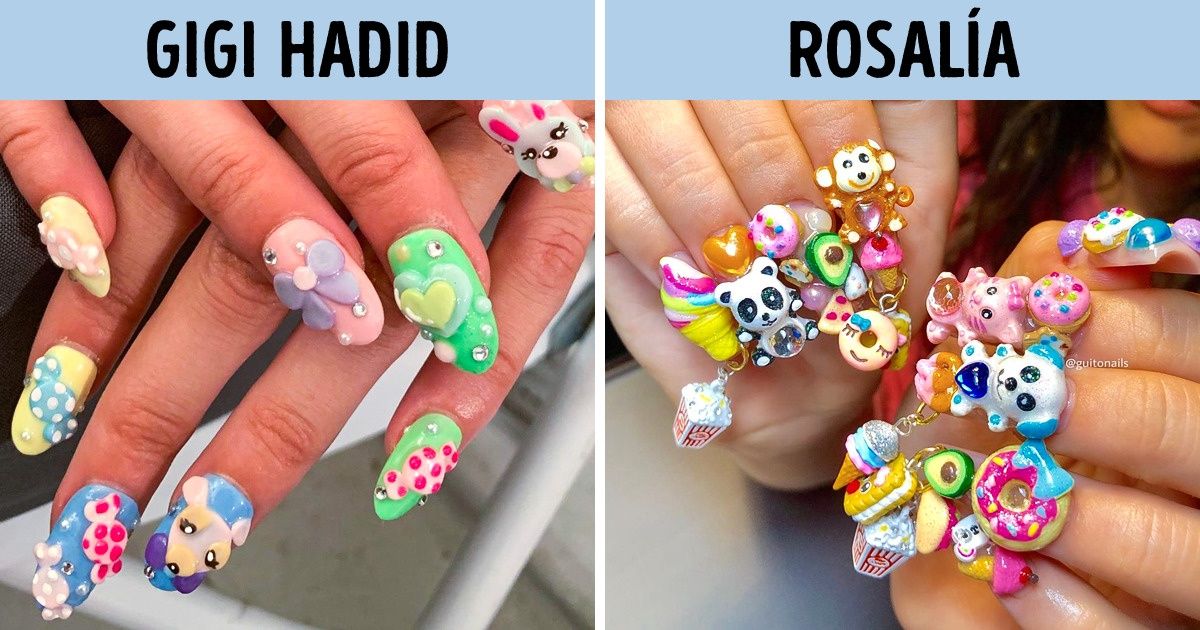 18 Manicuras de famosas que fueron más allá y deslumbraron con sus extraños diseños 18 Manicuras de famosas que fueron más allá y deslumbraron con sus extraños diseños