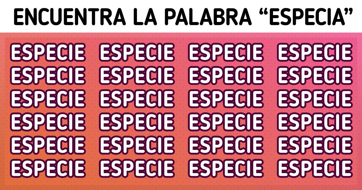 Test: Averigua cuál es la palabra escondida en menos de 10 segundos Test: Averigua cuál es la palabra escondida en menos de 10 segundos