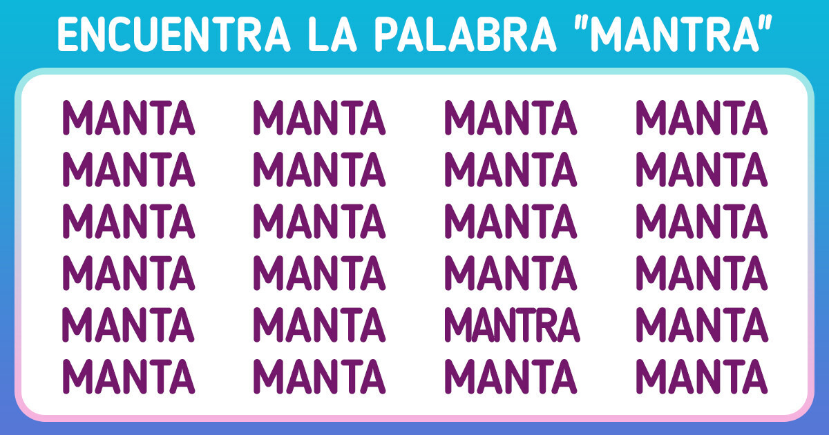 Encuentra la palabra oculta en menos de 7 segundos