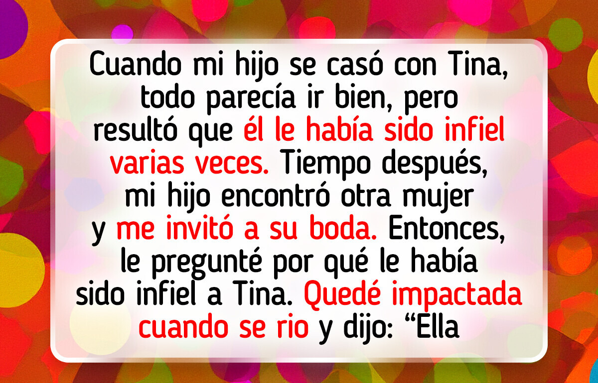 Preferí a la ex de mi hijo antes que a él en su boda y hay un motivo poderoso Preferí a la ex de mi hijo antes que a él en su boda y hay un motivo poderoso