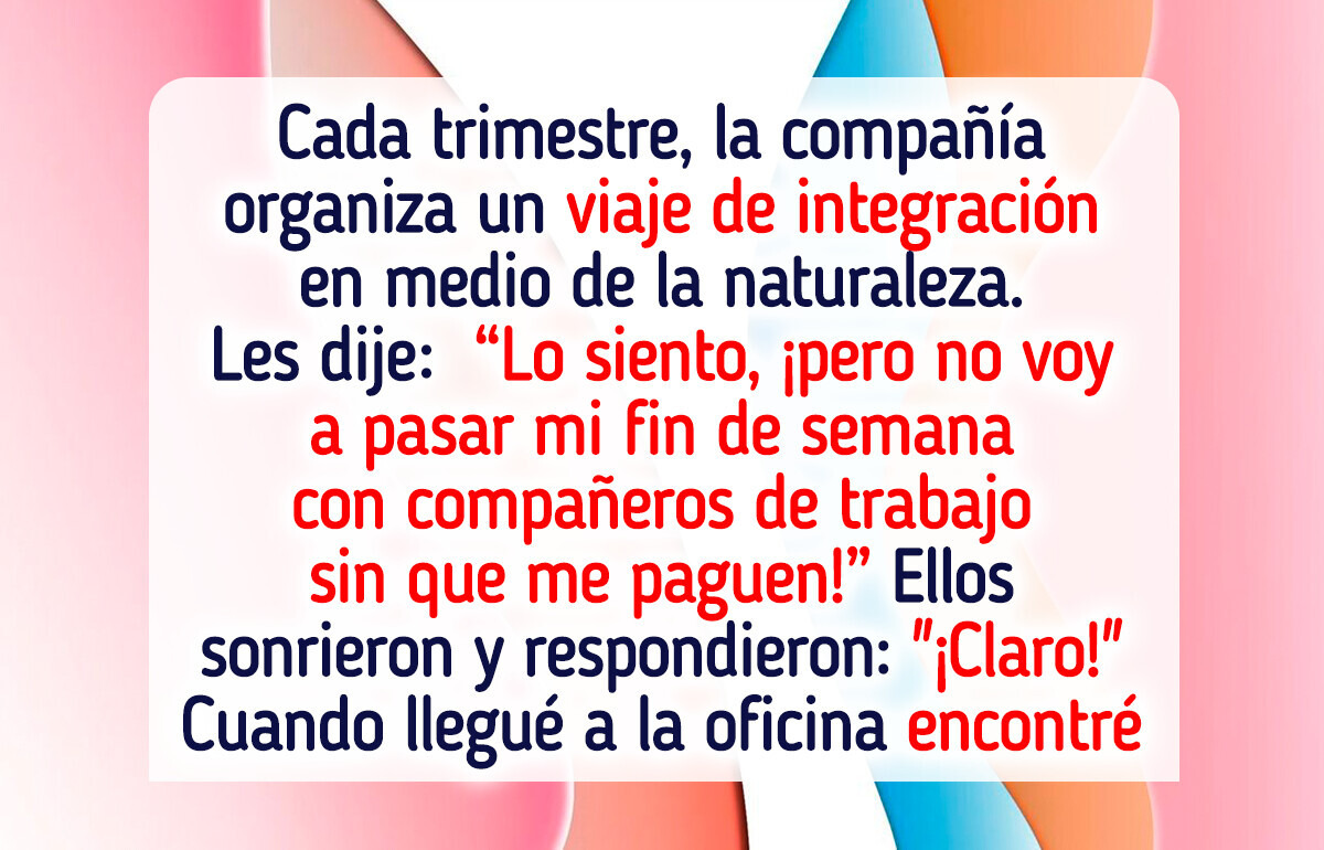 Me negué al viaje de trabajo... y ahora la oficina cree que soy la villana