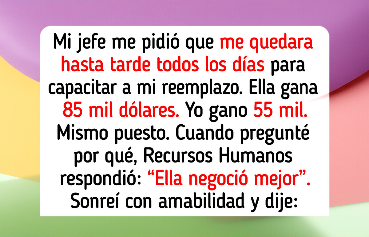 Renunció al descubrir que su reemplazo ganaba 30 mil dólares más que ella. Esta fue su nota final Renunció al descubrir que su reemplazo ganaba 30 mil dólares más que ella. Esta fue su nota final