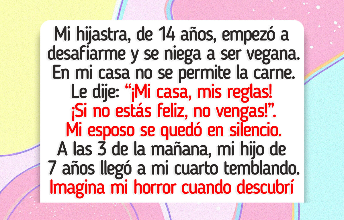 Me negué a dejar que mi hijastra comiera carne, y mi esposo me dio la espalda Me negué a dejar que mi hijastra comiera carne, y mi esposo me dio la espalda