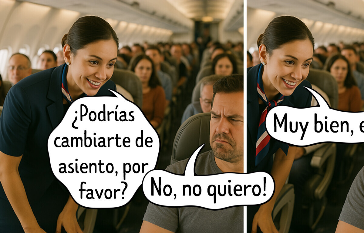 Así enfrenta una azafata a los pasajeros groseros que no quieren moverse de su asiento Así enfrenta una azafata a los pasajeros groseros que no quieren moverse de su asiento