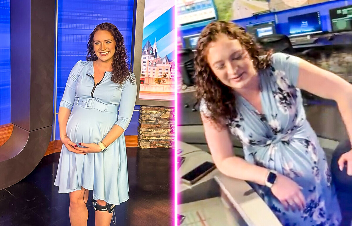 Una presentadora empezó su labor de parto en vivo y siguió trabajando como si nada