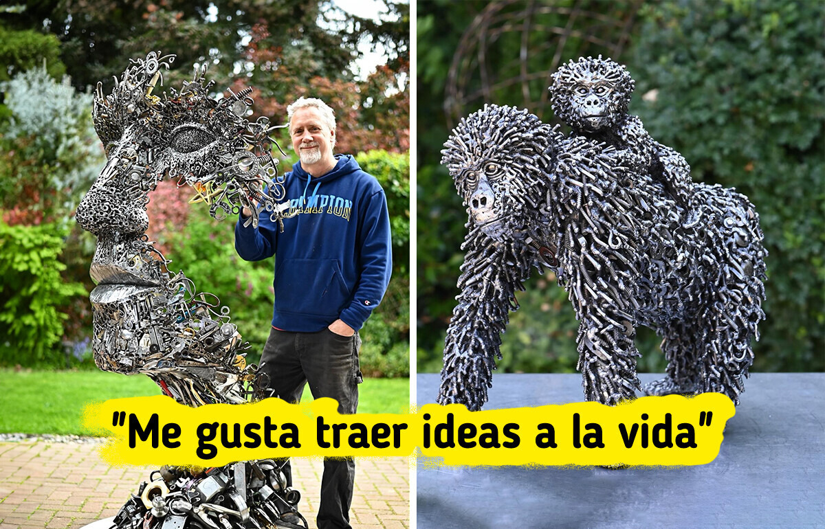 Artista de Oregon convierte chatarra metálica en desuso en expresivas esculturas de animales en tamaño real