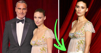 El vestido vintage de Rooney Mara genera debate mientras brilla con Joaquin Phoenix en la gala