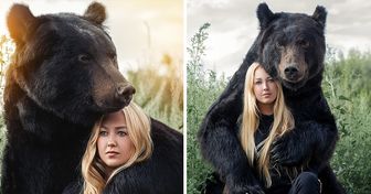 Una joven rusa y un gran oso pardo demuestran que la amistad entre animales y humanos es totalmente posible