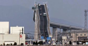 No es una montaña rusa, es un puente en Japón