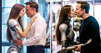 La imagen del polémico beso de Elon Musk a un robot se hace viral e intriga a usuarios de Internet