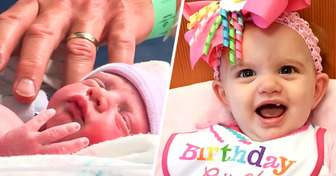 La bebé que nació dos veces y sobrevivió a una cirugía dentro y fuera del útero de su madre