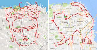 Un corredor de San Francisco crea obras de arte con sus rutas, y posiblemente quieras buscar tus zapatillas para comenzar a correr igual