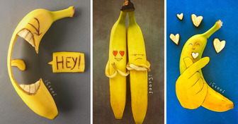 Un artista encontró la forma de expresar su amor por la vida usando plátanos