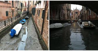 Los canales de Venecia se quedaron sin agua, y vale la pena verlo