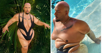 Hombre de 204 kilos desfila en traje de baño y marca un antes y un después en el mundo de la moda