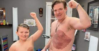 El inspirador acto de un padre que pasó 30 dolorosas horas de tatuaje para apoyar a su hijo