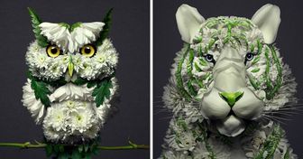Un artista convierte flores en esculturas de animales, y sus obras son una verdadera maravilla