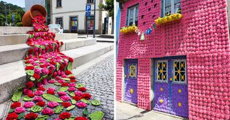 El crochet ha inundado las calles de un pueblo portugués, y el resultado es pura creatividad