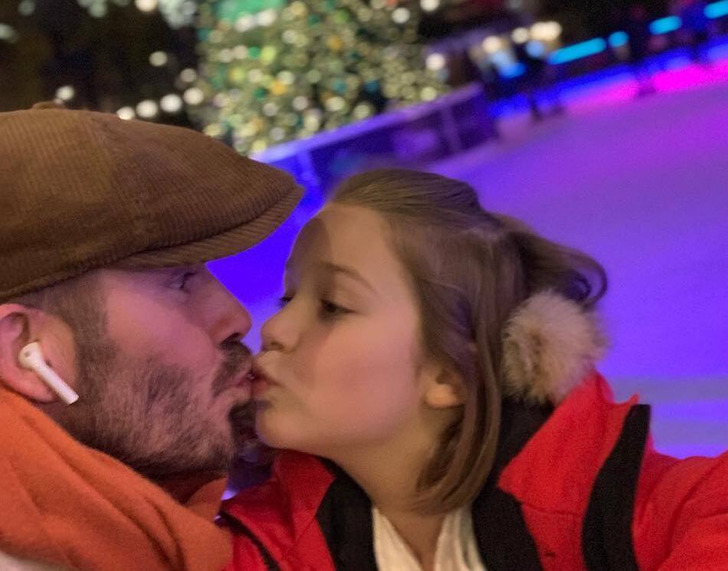 David Beckham explica por qué besa en la boca a su hija de 11 años